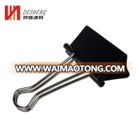 Practical different size paper black metal binder clip for office