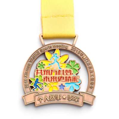 Free face mask for order of High quality cheap custom colorful carnival medal with ribbon