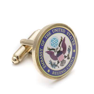 Standard round cufflinks with customized logo