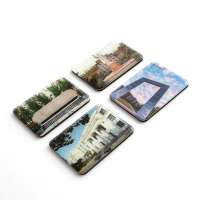 New products one set 4 pieces landscape map metal fridge magnet with custom packaging